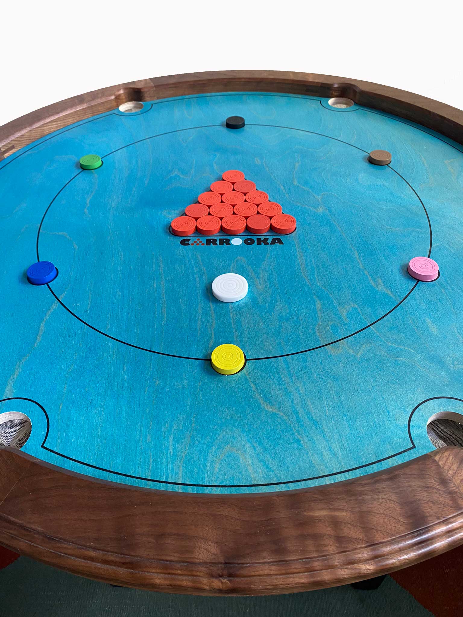 Walnut Rail Pool Blue Surface